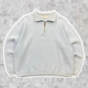 2000's Tommy Bahama Baby Blue Quarter Zip Up Sweater